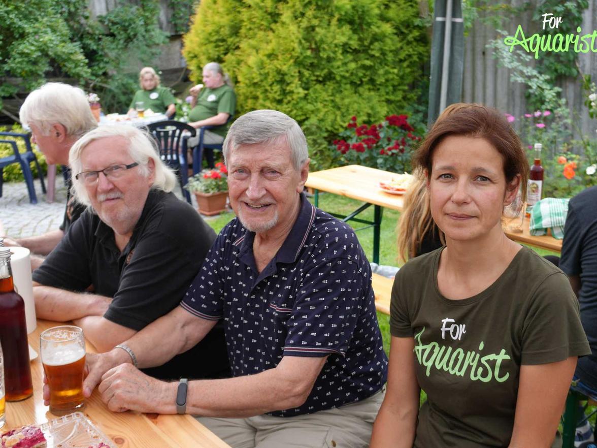Legendární akvaristé po mé pravici Lubomír Čuhel a Míla Kolařík